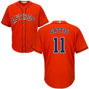 Astros #11 Evan Gattis Orange Alternate Women's Stitched MLB Jersey