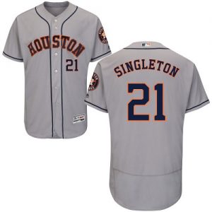 Astros #21 Jon Singleton Grey Flexbase Authentic Collection Stitched MLB Jersey