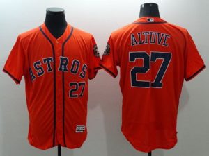 Astros #27 Jose Altuve Orange Flexbase Authentic Collection Stitched MLB Jersey
