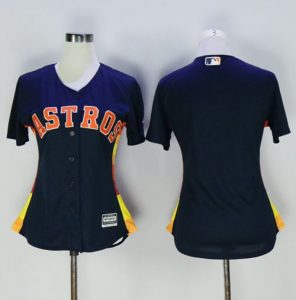 Astros Blank Navy Blue Women's Alternate Stitched MLB Jersey