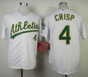 Athletics #4 Coco Crisp White Cool Base Stitched MLB Jersey