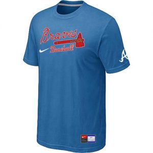 Atlanta Braves Nike Short Sleeve Practice MLB T-Shirts Indigo Blue