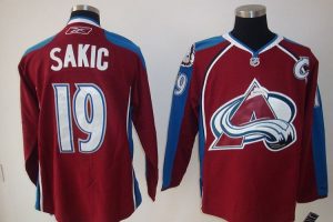 Avalanche #19 Joe Sakic Embroidered Red NHL Jersey