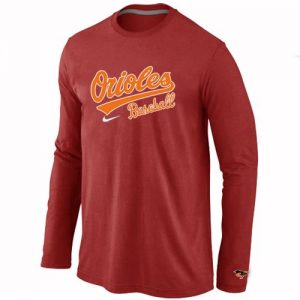Baltimore Orioles Long Sleeve MLB T-Shirt Red