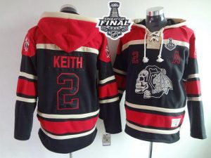 Blackhawks #2 Duncan Keith Black Sawyer Hooded Sweatshirt 2015 Stanley Cup Stitched NHL Jersey