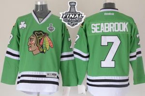 Blackhawks #7 Brent Seabrook Green 2015 Stanley Cup Stitched NHL Jersey