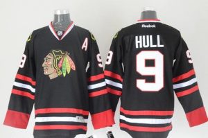Blackhawks #9 Bobby Hull Black Stitched NHL Jersey