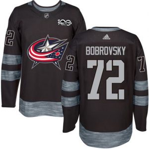 Blue Jackets #72 Sergei Bobrovsky Black 1917-2017 100th Anniversary Stitched NHL Jersey