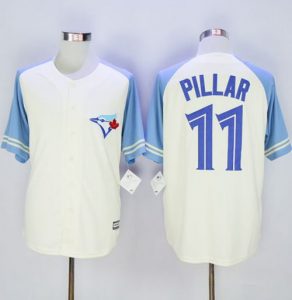 Blue Jays #11 Kevin Pillar Cream Blue Exclusive New Cool Base Stitched MLB Jersey