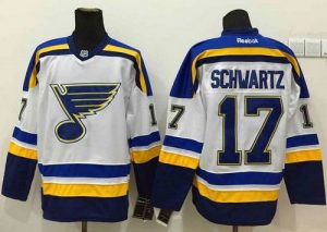 Blues #17 Jaden Schwartz New White Road Stitched NHL Jersey