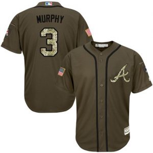 Braves #3 Dale Murphy Green Salute to Service Stitched MLB Jersey