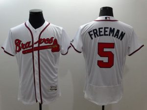 Braves #5 Freddie Freeman White Flexbase Authentic Collection Stitched MLB Jersey