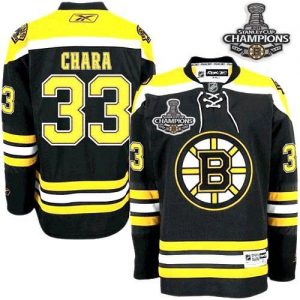 Bruins 2011 Stanley Cup Champions Patch #33 Zdeno Chara Black Embroidered NHL Jersey