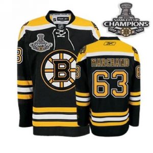 Bruins 2011 Stanley Cup Champions Patch #63 Brad Marchand Black Embroidered NHL Jersey