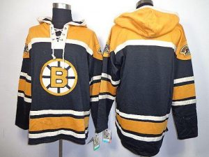 Bruins Blank Black Sawyer Hooded Sweatshirt Embroidered NHL Jersey
