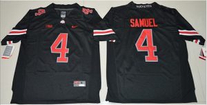 Buckeyes #4 Curtis Samuel Black(Red No.) Limited Stitched NCAA Jersey