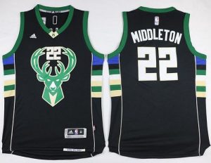 Bucks #22 Khris Middleton Black Alternate Stitched NBA Jersey