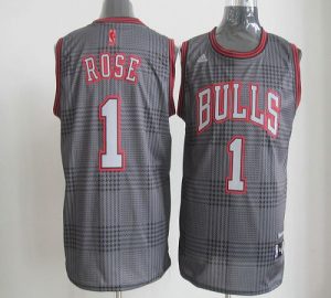 Bulls #1 Derrick Rose Black Rhythm Fashion Embroidered NBA Jersey