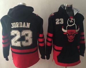 Bulls #23 Michael Jordan Black Name & Number Pullover NBA Hoodie