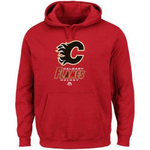 Calgary Flames Majestic Critical Victory VIII Fleece Hoodie Red