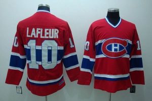 Canadiens #10 Guy Lafleur Embroidered Red CH CCM Throwback NHL Jersey