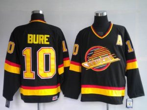 Canucks #10 Pavel Bure Embroidered Black Mitchell&Ness NHL Jersey