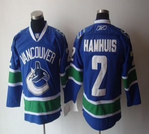 Canucks #2 Hamhuis Blue Embroidered NHL Jersey