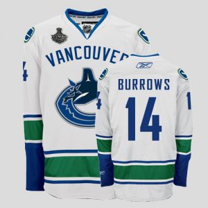 Canucks 2011 Stanley Cup Finals #14 Alexandre Burrows White Embroidered NHL Jersey