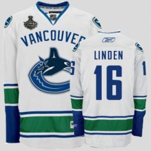 Canucks 2011 Stanley Cup Finals #16 Trevor Linden White Embroidered Youth NHL Jersey