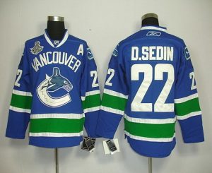 Canucks 2011 Stanley Cup Finals #22 D.sedin Blue Embroidered NHL Jersey