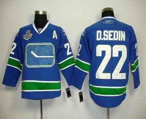Canucks 2011 Stanley Cup Finals #22 D.sedin Blue Third Embroidered Youth NHL Jersey