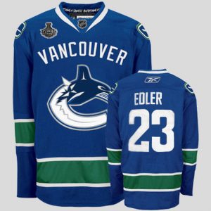 Canucks 2011 Stanley Cup Finals #23 Alexander Edler Blue Embroidered NHL Jersey