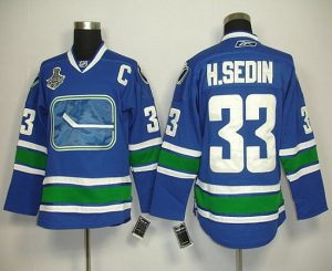 Canucks 2011 Stanley Cup Finals #33 Henrik Sedin Embroidered Blue Third Embroidered Youth NHL Jersey