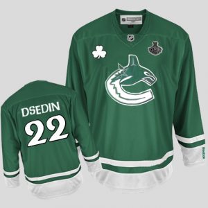 Canucks 2011 Stanley Cup Finals St Patty's Day #22 D.sedin Green Embroidered NHL Jersey