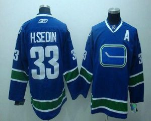 Canucks #33 Henrik Sedin Embroidered Blue Third Embroidered Youth NHL Jersey
