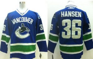 Canucks #36 Jannik Hansen Blue Stitched NHL Jersey