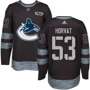 Canucks #53 Bo Horvat Black 1917-2017 100th Anniversary Stitched NHL Jersey