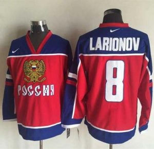 Canucks #8 Igor Larionov Red Blue Nike Stitched NHL Jersey