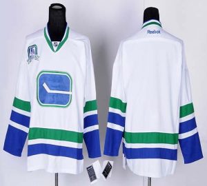 Canucks Blank White Third 40TH Patch Embroidered NHL Jersey