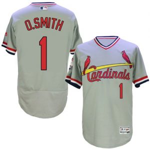 Cardinals #1 Ozzie Smith Grey Flexbase Authentic Collection Cooperstown Stitched MLB Jersey