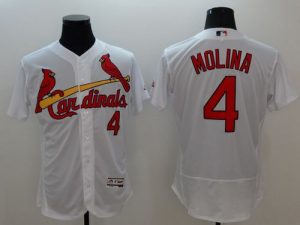 Cardinals #4 Yadier Molina White Flexbase Authentic Collection Stitched MLB Jersey