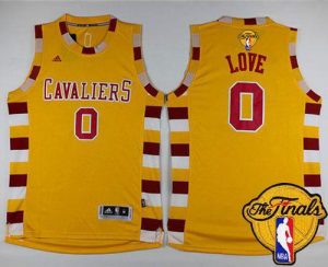 Cavaliers #0 Kevin Love Gold Throwback Classic The Finals Patch Stitched NBA Jersey