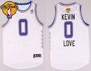 Cavaliers #0 Kevin Love White 2015 All Star The Finals Patch Stitched NBA Jersey