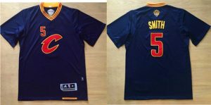 Cavaliers #5 J.R. Smith Navy Blue Short Sleeve C Stitched NBA Jersey