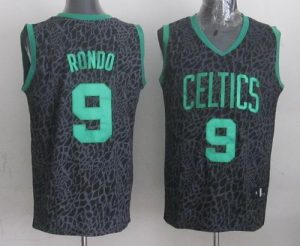 Celtics #9 Rajon Rondo Black Crazy Light Stitched NBA Jersey