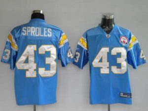 Chargers Darren Sproles #43 Embroidered Baby Blue With AFL 50TH Anniversary Patch NFL Jersey