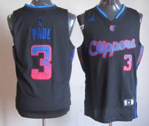 Clippers #3 Chris Paul Black Vibe Embroidered NBA Jersey