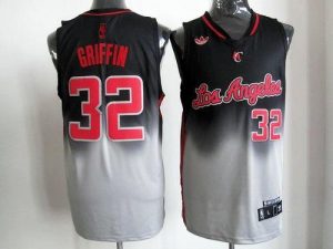 Clippers #32 Blake Griffin Black Grey Fadeaway Fashion Embroidered NBA Jersey