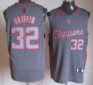 Clippers #32 Blake Griffin Grey Graystone Fashion Embroidered NBA Jersey