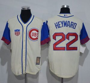 Cubs #22 Jason Heyward Cream Blue 1942 Turn Back The Clock Stitched MLB Jersey